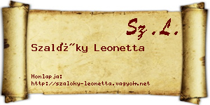 Szalóky Leonetta névjegykártya